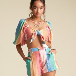 Billabong x Jules - Woven Crop Top for Women (M)